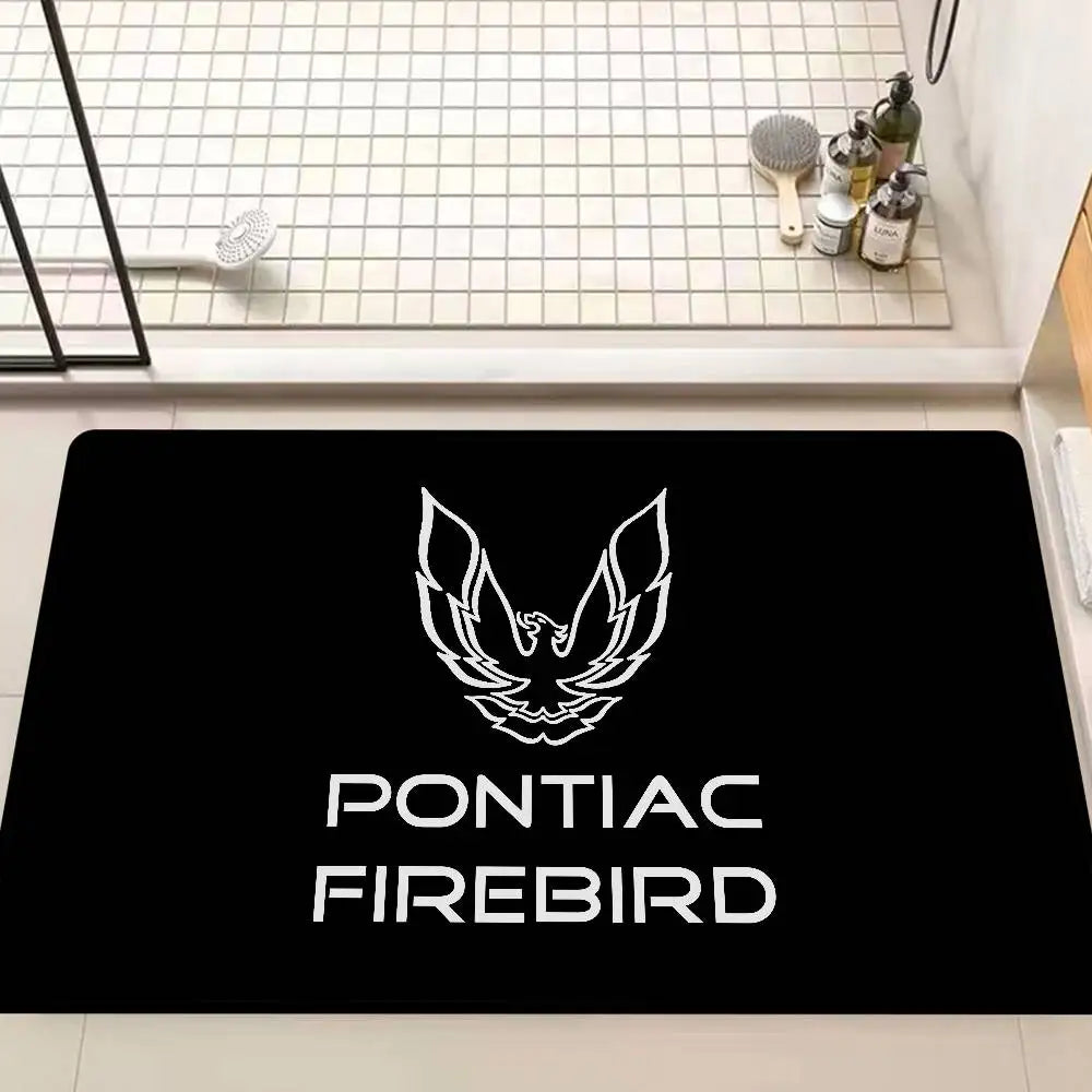 tapis moderne noir phoenix antidérapant graphique passepartout salon chambre 60x90cm