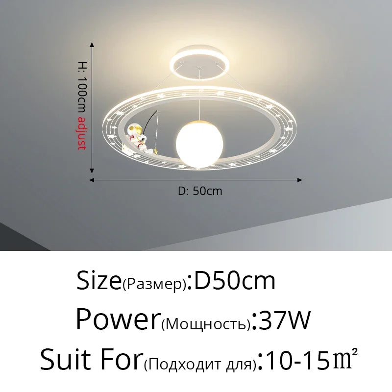plafonnier moderne blanc rose étoiles concentrique télécommande lumière variable enfants chambre