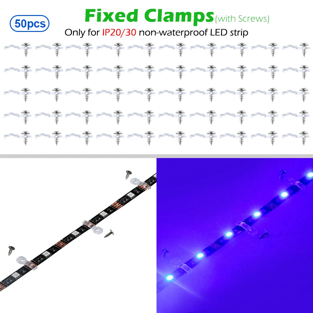 Ruban led transparent moderne clips câbles ip20 ip65 certification fcc rohs