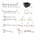 kit rangement mural perforé noir blanc moderne bacs crochets suspendus pince