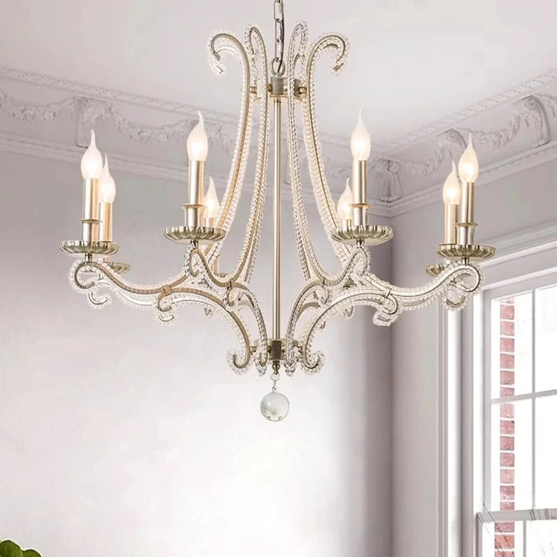 lustre décoration doré transparent floraux classique baroque ampoules led