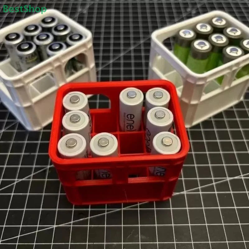 boîtes rangement piles rouge vert jaune blanc modernes pratiques 18650 aaa 9v