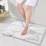 tapis bain antidérapant marbre moderne blanc gris absorption rapide lavable machine salon entrée