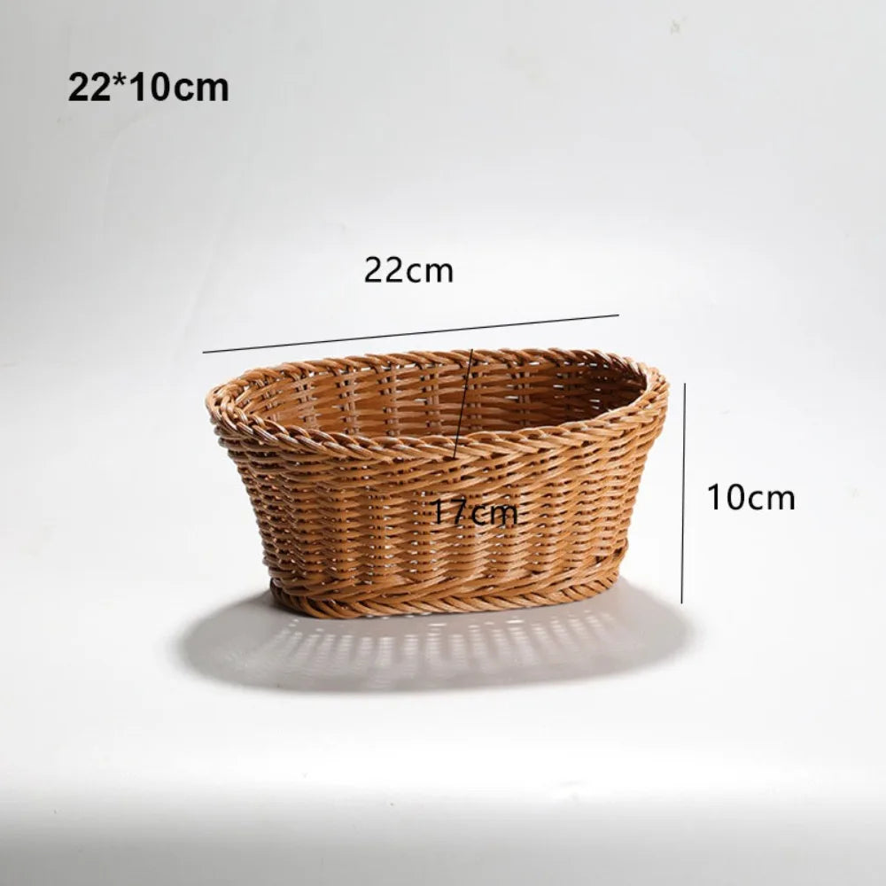paniers rotin tressé marron clair traditionnels poignées noires rangement fruits légumes respectueux environnement