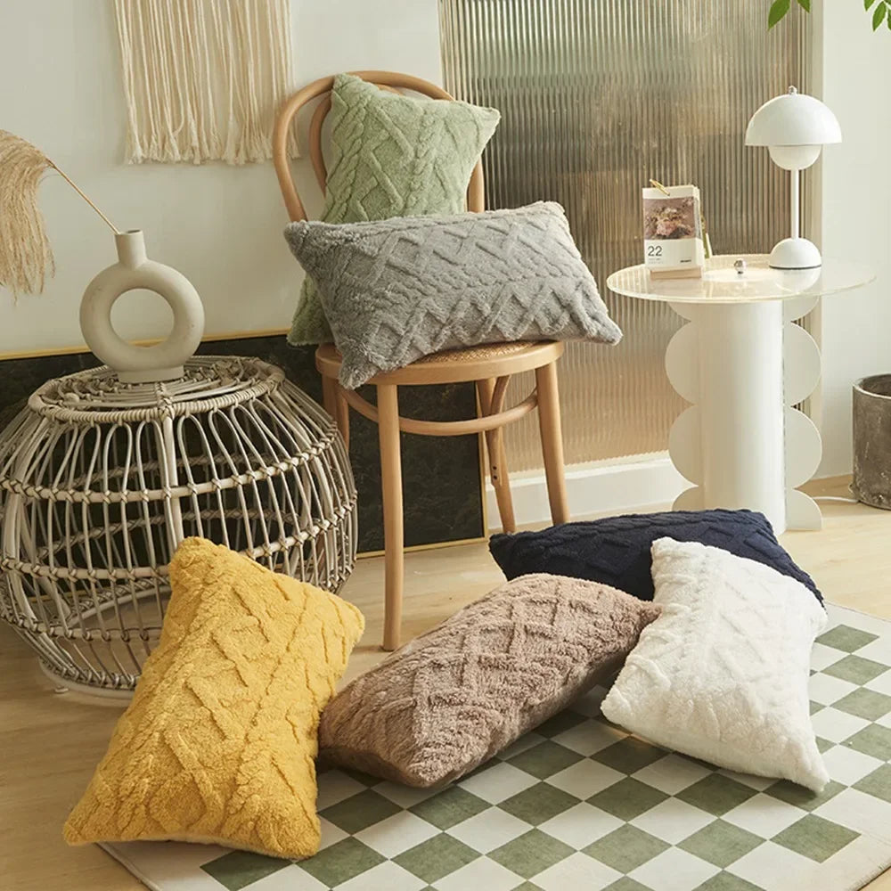 coussin siège carré beige motif doux confortable amovible lavable 45x45cm