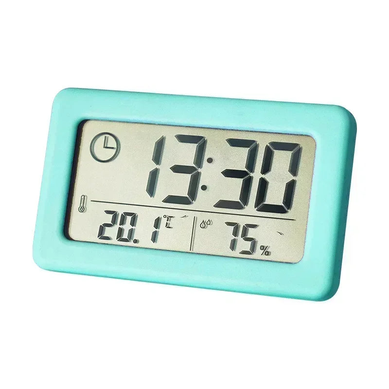 horloge murale réveil numérique thermomètre hygromètre led moderne carré noir blanc rose vert