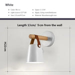 lampe murale moderne minimaliste bois blanc conique abatjour simili cuir noir suspension chambre salon