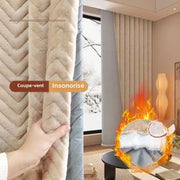 rideau antibruit isolant beige chevron moderne hautement opaque 150x250cm