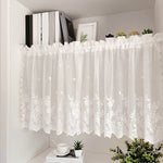 rideau blanc transparent brodé fleurs classique polyester fenêtre 100 45cm 145 45cm 145 60cm