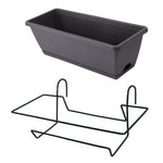 bac fleurs suspendu moderne gris noir vert bacs fleurs crochets métalliques drainage balcon patio