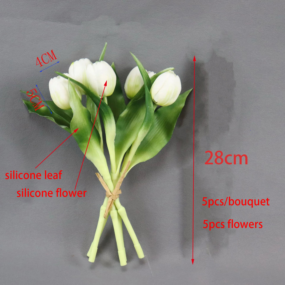 bouquet tulipes artificielles rouge rose blanc jaune violet silicone feuilles vertes moderne minimaliste 28cmintérieurDecoration