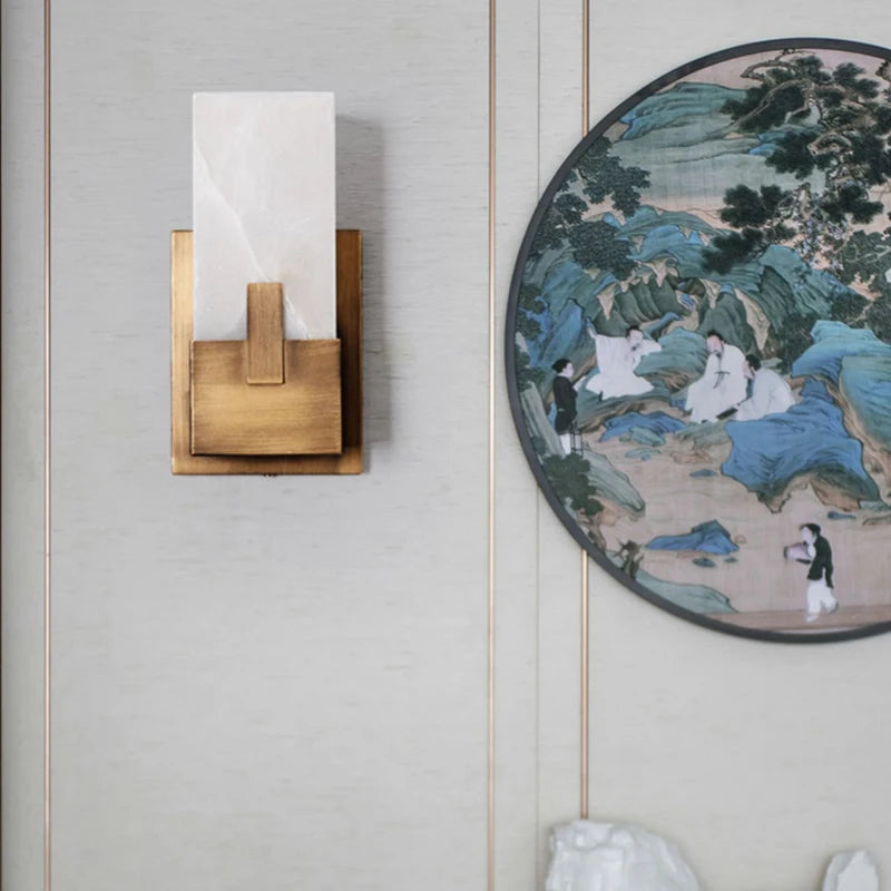 lampe murale moderne marbrée blanc bronze éclairage chambre salon cuisine 3000k 4000k 6000k fixée
