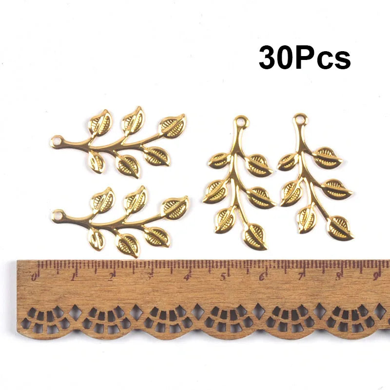 connecteurs métal doré feuilles branches décoration artisanale scrapbooking bijouterie 21 78mm