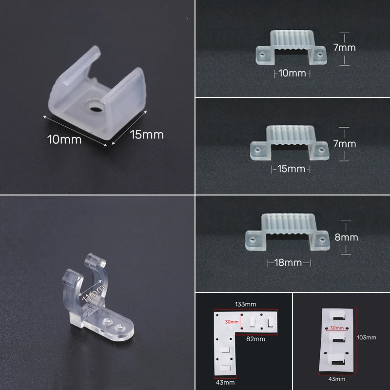 Installation de clips de support pour tube néon silicone