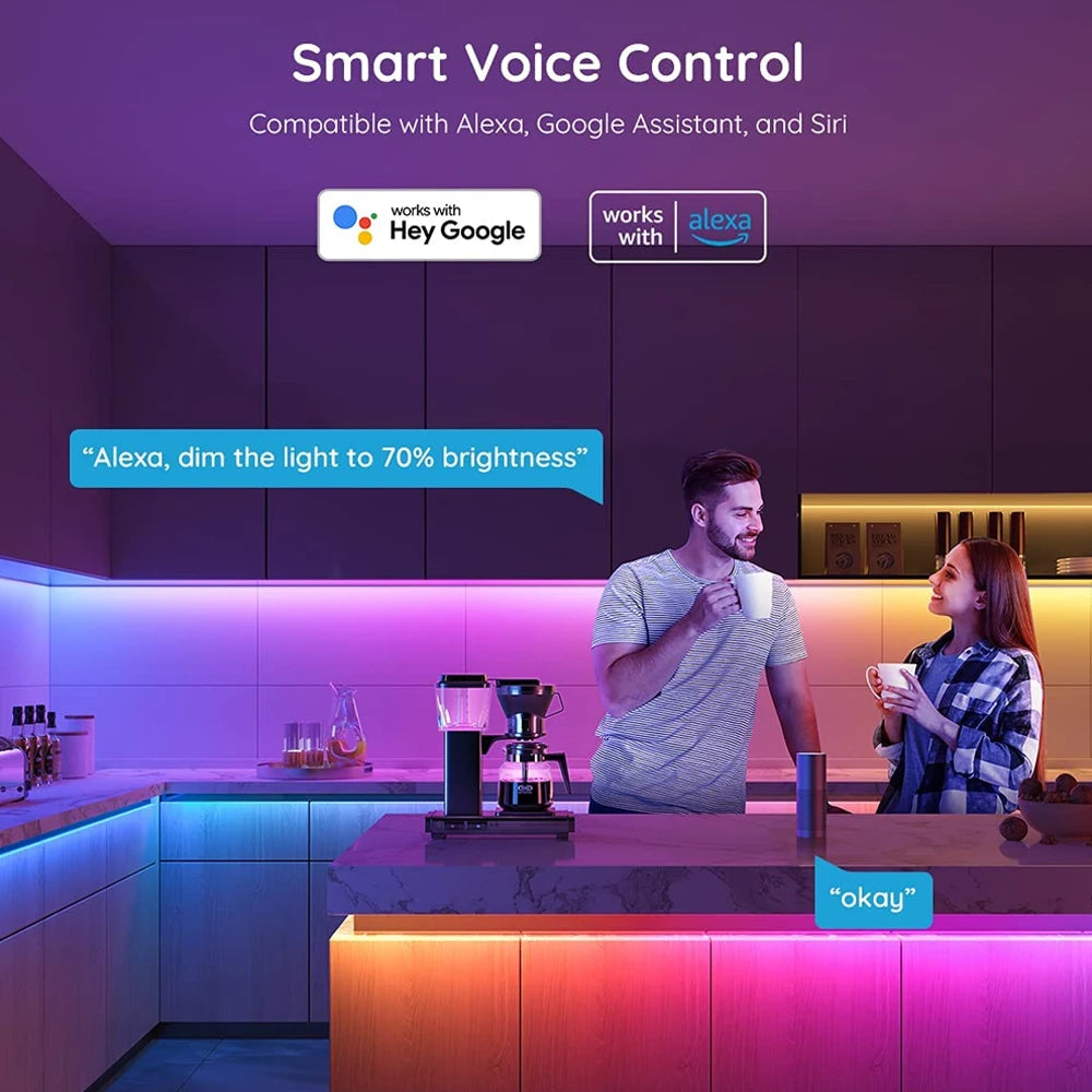 ruban led rgb multicolore adhésif contrôleur zigbee hub wifi câble usb moderne technologie