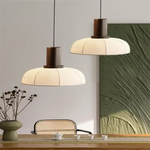 Suspension lumineuse moderne tissu rayures horizontales blanc beige noir