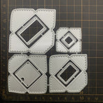étiquettes scrapbooking blancs motifs floraux rectangles dentelées diy papier cartonné