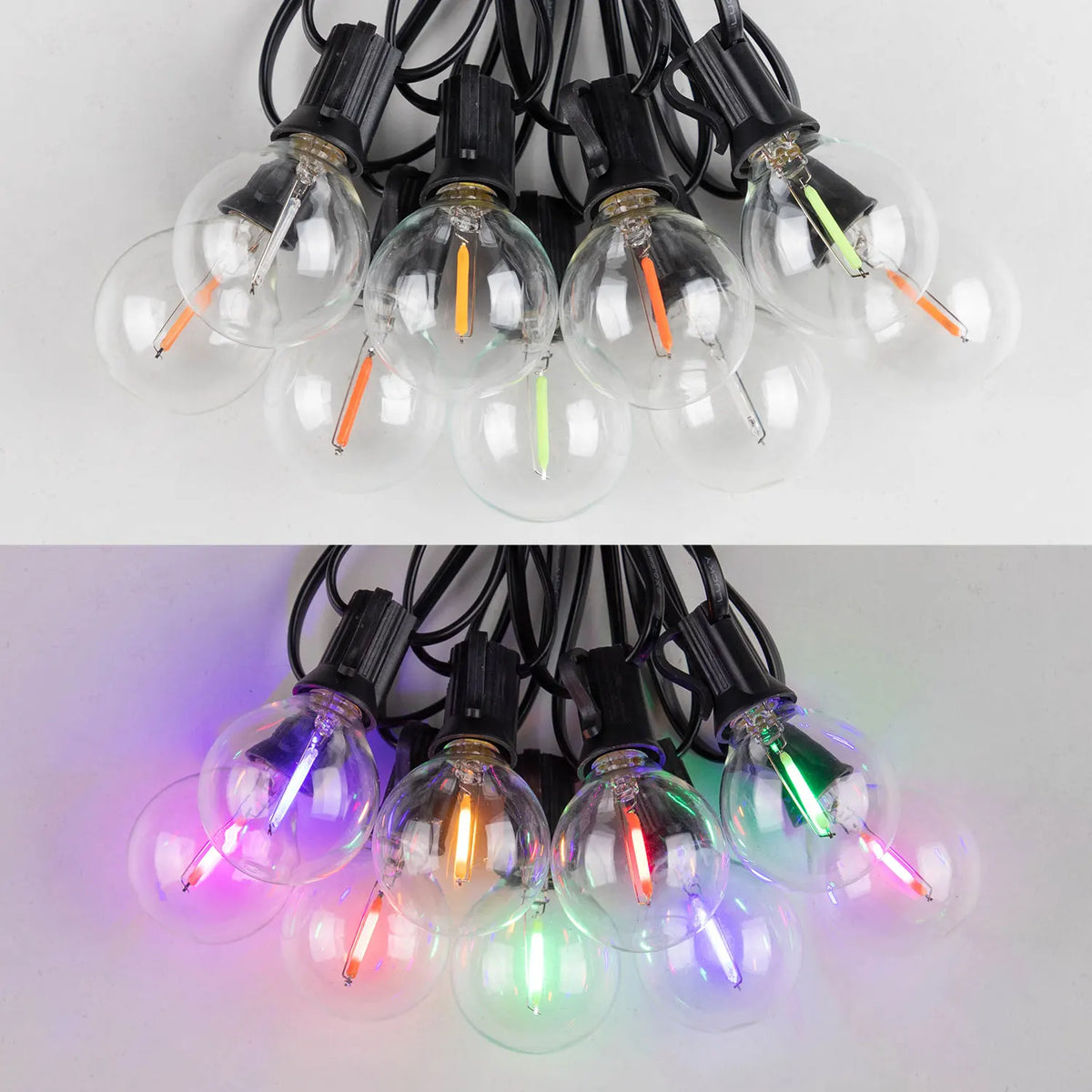 guirlandes lumineuses led multicolores globes vintage imperméables extérieures 10l 15l 25l 48l festive decoration