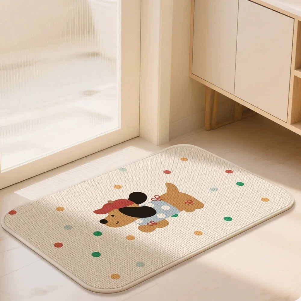 tapis bain antidérapant ours motif points colorés bébé enfant décoration chambre verte bleue rouge