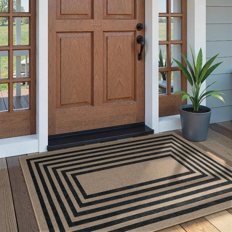 tapis d'entrée moderne rayures horizontales antidérapant résistant décoloration polyester bébés