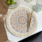 assiettes boho chic mandala feuilles points franges reutilisables antiderapantes isolation thermique respectueux environnement