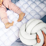 coussin rond gris blanc nœud plat velours doux moderne salon lit enfants