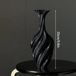vase décoratif moderne minimaliste motif ondulé spirale opaque fleurs lilas violet table maison salon