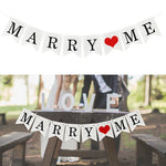 guirlande mariage just married bannières lettres cœur blanc rouge décoration anniversaire événement