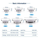 spots led blancs 3w 5w 7w 9w 12w 15w cold warm white modernes clips