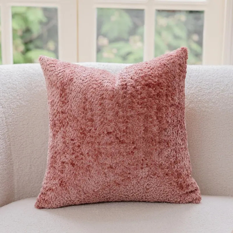 coussin deco boho chic rose blanc motif geometrique franges opaques canape lit decoration intérieure
