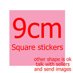sticker personnalisable adhésif transparent moderne logo fruit flocon neige textes différentes couleurs jaune rose