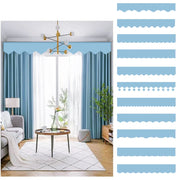rideau décoratif plissé tissu uni opaque bandeau motif moderne différents couleurs bleu clair beige