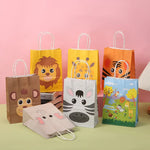 sacs papier animaux cartoon poignées blancs tigre zèbre girafe elephant enfants fêtes anniversaires