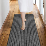 tapis moderne gris rouge stripes antidérapant absorbant huile facile nettoyage couloir cuisine entrée