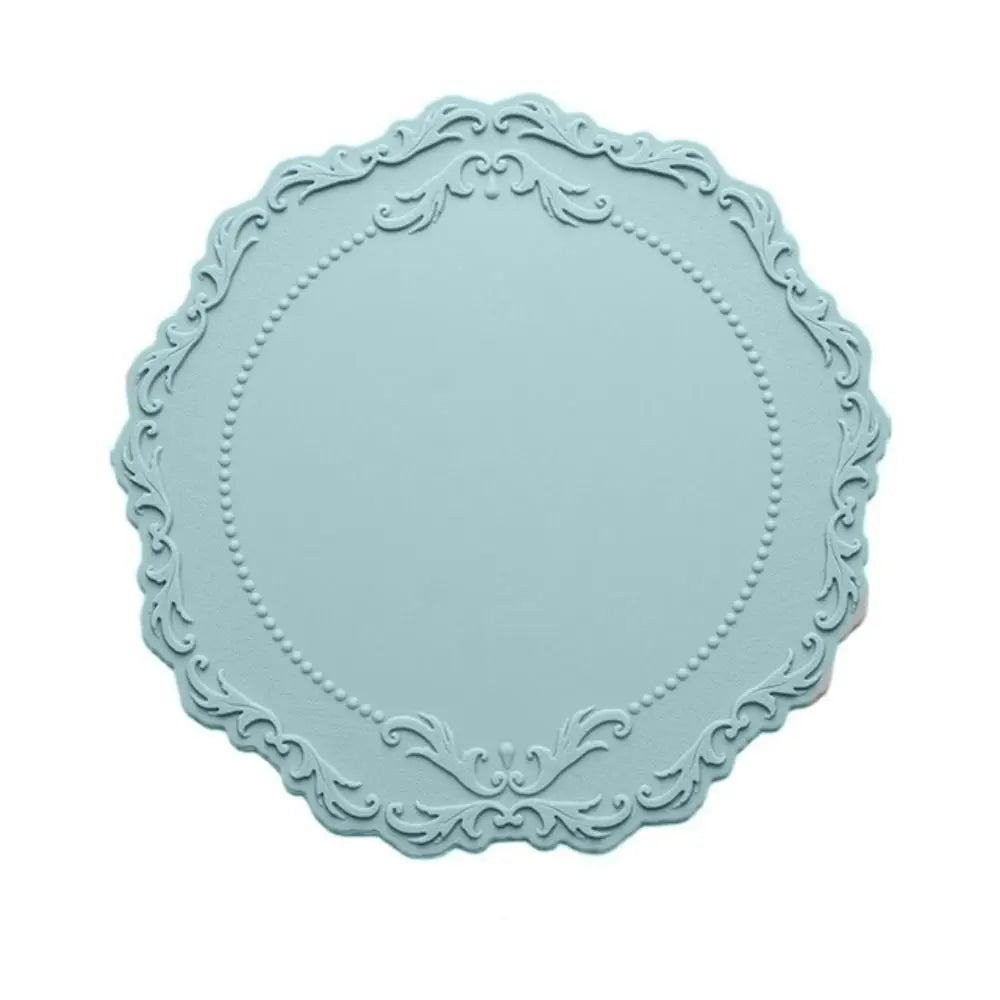 placemat classique ornements floraux bordure dentelée silicone gris vert rouge bleuclair rose beige blanc