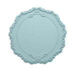 placemat classique ornements floraux bordure dentelée silicone gris vert rouge bleuclair rose beige blanc
