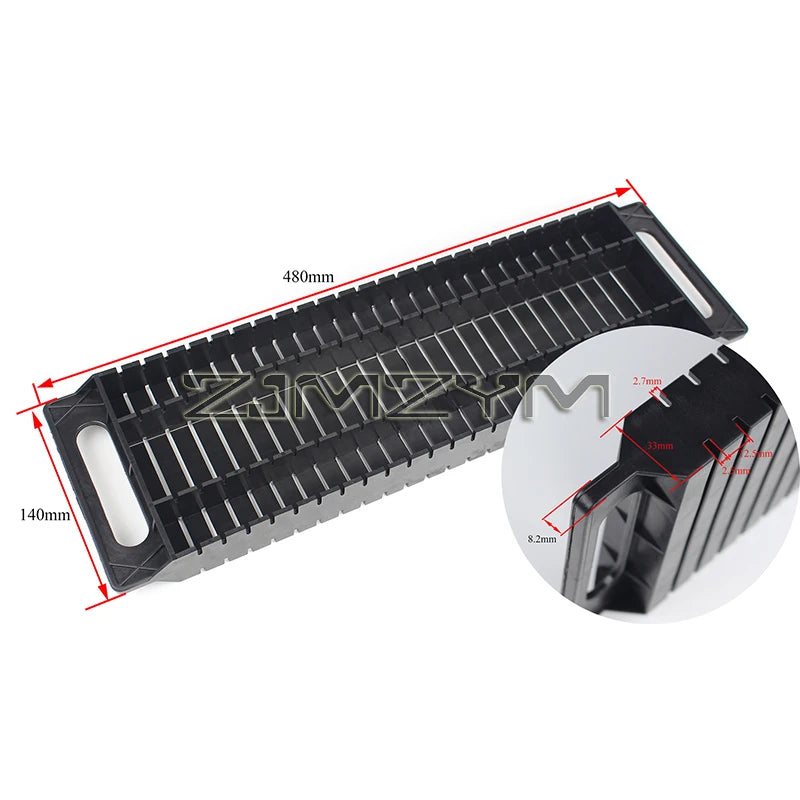 support carte crédit noir ridges moderne empilable conductivité antistatique plateaux rangement électronique