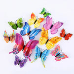 papillons 3d stickers adhésifs colorés rose bleu vert blanc enfants décoration murale brillante chambre
