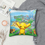 taies d'oreiller kawaii modernes imprimées dessins animés jaune vert bleu blanc non toxiques polyester