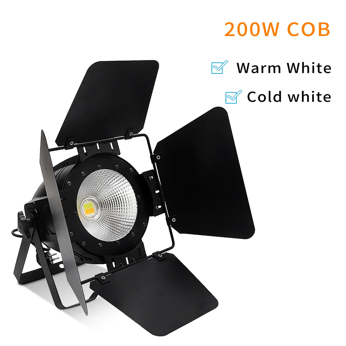 projecteur led scène professionnel 200w noir métallique certifié fcc rohs dmx adaptable