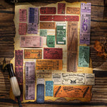 autocollants vintage multicolores billets clips scrapbooking diy bricolage étiquettes rétro fournitures artisanales matériaux papier