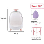 boîte rangement cosmétique transparente moderne verre vert blanc produits cosmétiques grande capacité poignée pivotante