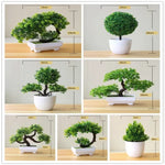 plante artificielle bonsaï miniature pot blanc décoration intérieur jardin maison vert