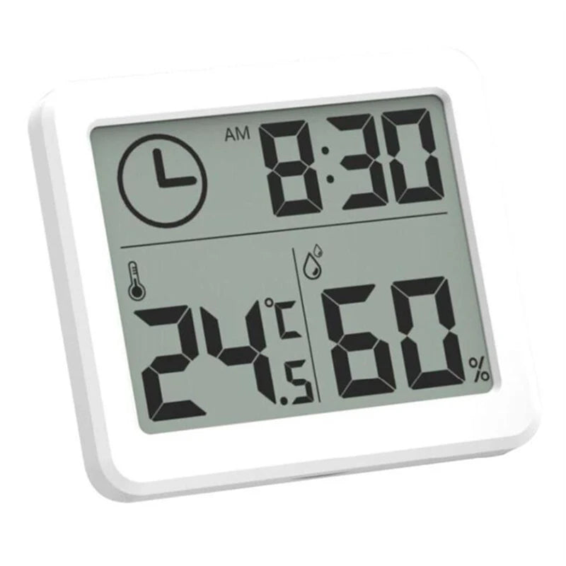 horloge numérique moderne blanc écran lcd température humidité affichage carré adhésifs maison