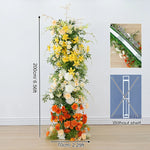 arche fleurs mariage deco exterieur blanc orange vert classique festif