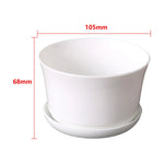 pots fleurs modernes blancs soucoupe plante verte intérieur extérieur hexagon rond polygonaux