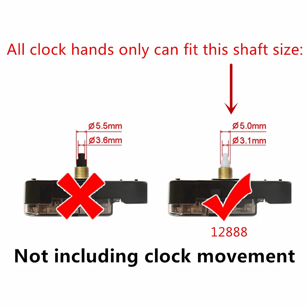 aiguilles horloge murales métal dorées noires blanches rouges modernes élégantes mouvement quartz fixations remplacent