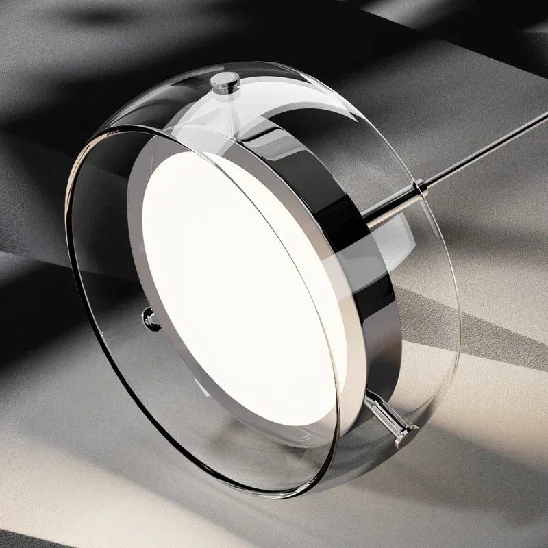 suspension lumineuse moderne minimaliste noir argenté translucide intérieur salon chambre