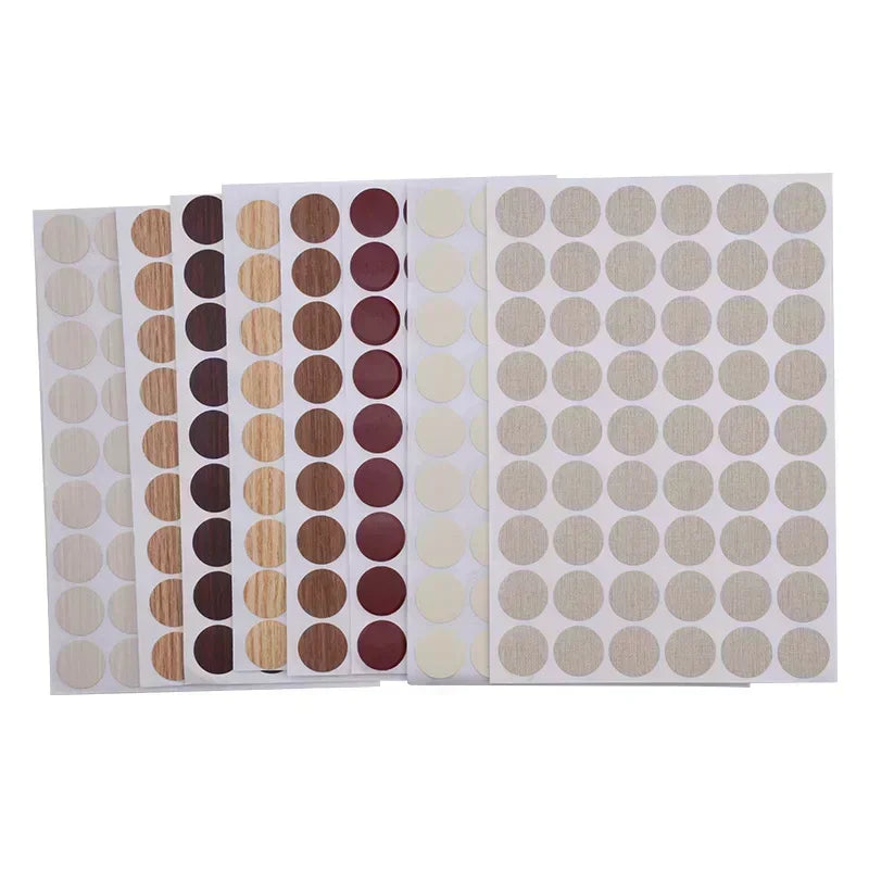autocollant cache trou meuble rond adhésif décoratif bois métal plastique protection armoire intérieur