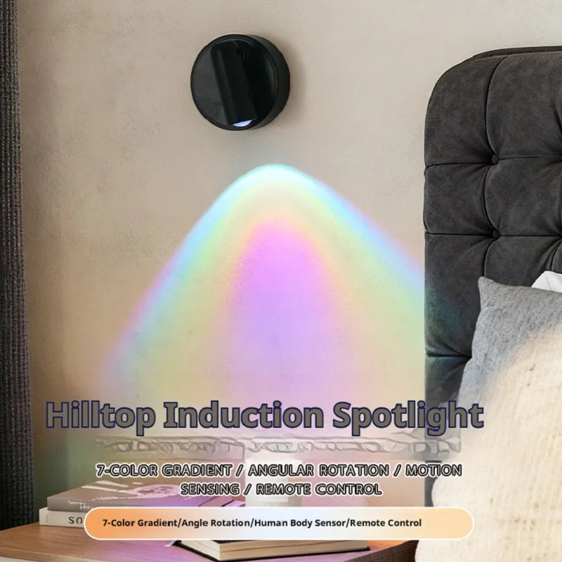 spot lumineux induction noir moderne bouton tactile charge type capteur mouvement base magnétique lisse